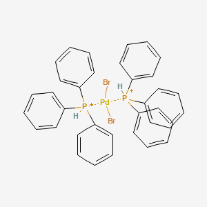 molecular formula C36H32Br2P2Pd+2 B8519219 trans-Dibromobis(triphenylphosphine)palladium(II) 