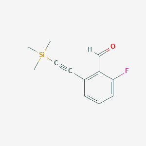molecular formula C12H13FOSi B8519228 2-Fluoro-6-[(trimethylsilyl)ethynyl]benzaldehyde 
