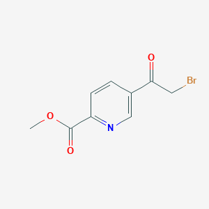 molecular formula C9H8BrNO3 B8519303 Methyl 5-(2-bromoacetyl)picolinate 