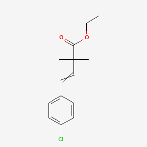 molecular formula C14H17ClO2 B8519326 Ethyl 4-(4-chlorophenyl)-2,2-dimethylbut-3-enoate CAS No. 62519-43-1