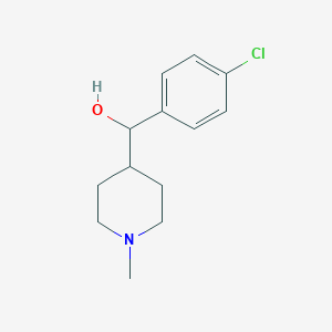 molecular formula C13H18ClNO B8519356 alpha-[4-Chlorophenyl]-1-methyl-4-piperidinemethanol 