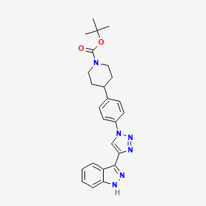 molecular formula C25H28N6O2 B8519586 tert-butyl 4-[4-[4-(1H-indazol-3-yl)triazol-1-yl]phenyl]piperidine-1-carboxylate CAS No. 1383706-57-7
