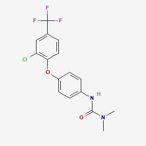 molecular formula C16H14ClF3N2O2 B8519602 N'-{4-[2-Chloro-4-(trifluoromethyl)phenoxy]phenyl}-N,N-dimethylurea CAS No. 57478-28-1