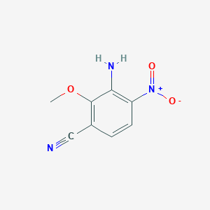 molecular formula C8H7N3O3 B8519628 3-Amino-2-methoxy-4-nitrobenzonitrile 