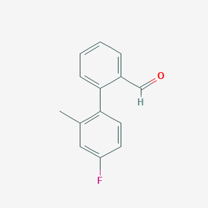 molecular formula C14H11FO B8519635 4'-Fluoro-2'-methyl-[1,1'-biphenyl]-2-carbaldehyde 