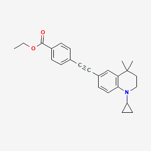 molecular formula C25H27NO2 B8519681 ethyl 4-[2-(1-cyclopropyl-4,4-dimethyl-2,3-dihydroquinolin-6-yl)ethynyl]benzoate 