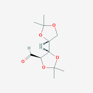 molecular formula C11H18O5 B085197 (4R,5S)-5-[(4R)-2,2-dimethyl-1,3-dioxolan-4-yl]-2,2-dimethyl-1,3-dioxolane-4-carbaldehyde CAS No. 13039-94-6