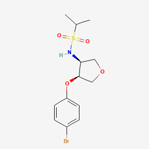 molecular formula C13H18BrNO4S B8519741 N-((3S,4S)-4-(4-Bromophenoxy)tetrahydrofuran-3-yl)propane-2-sulfonamide 