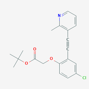 molecular formula C20H20ClNO3 B8519844 tert-butyl 2-[4-chloro-2-[2-(2-methylpyridin-3-yl)ethynyl]phenoxy]acetate 