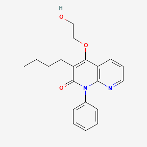 molecular formula C20H22N2O3 B8519985 3-Butyl-4-(2-hydroxyethoxy)-1-phenyl-1,8-naphthyridin-2(1H)-one CAS No. 89108-54-3