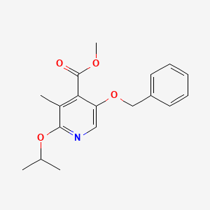 molecular formula C18H21NO4 B8520061 methyl 3-methyl-5-phenylmethoxy-2-propan-2-yloxypyridine-4-carboxylate 