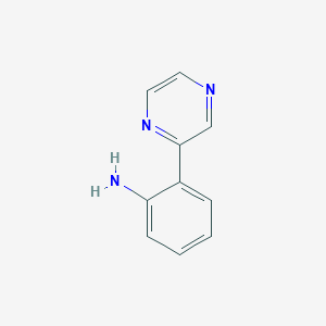 molecular formula C10H9N3 B8520069 2-(2-Pyrazinyl)aniline 