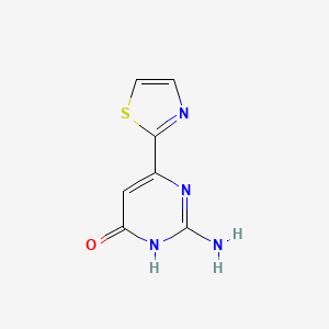 molecular formula C7H6N4OS B8520074 4-Hydroxy-6-(2-thiazolyl)pyrimidine-2-amine 