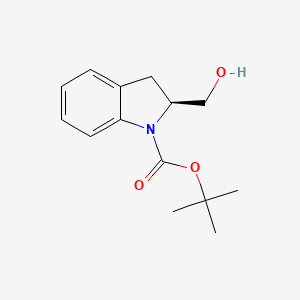 molecular formula C14H19NO3 B8520093 tert-butyl (2S)-2-(hydroxymethyl)-2,3-dihydro-1H-indole-1-carboxylate 