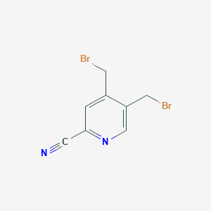 molecular formula C8H6Br2N2 B8520172 4,5-Bis(bromomethyl)picolinonitrile 