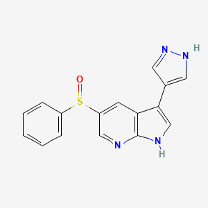 5-(Benzenesulfinyl)-3-(1H-pyrazol-4-yl)-1H-pyrrolo[2,3-b]pyridine