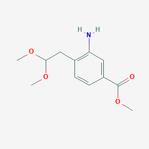 molecular formula C12H17NO4 B8520275 Methyl 3-amino-4-(2,2-dimethoxyethyl)benzoate 