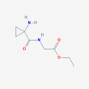Ethyl (1-amino-1-cyclopropylcarbonylamino)acetate
