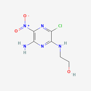 molecular formula C6H8ClN5O3 B8520400 Ethanol, 2-((6-amino-3-chloro-5-nitropyrazinyl)amino)- CAS No. 86845-62-7