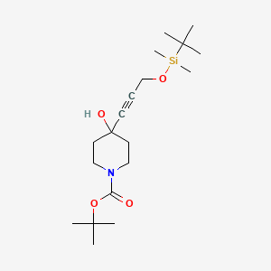 Tert-butyl 4-(3-((tert-butyldimethylsilyl)oxy)prop-1-yn-1-yl)-4-hydroxypiperidine-1-carboxylate