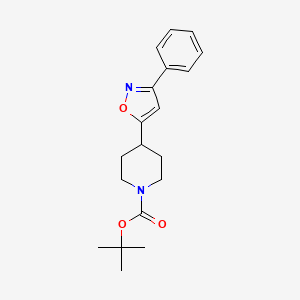 molecular formula C19H24N2O3 B8520574 tert-butyl 4-(3-phenyl-1,2-oxazol-5-yl)piperidine-1-carboxylate 