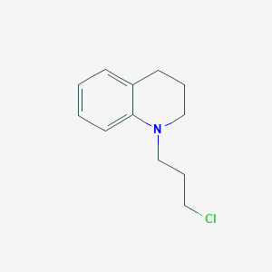 molecular formula C12H16ClN B8520823 1,2,3,4-Tetrahydroquinoline, N-(3-chloropropyl)- 