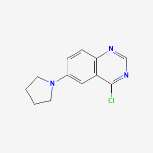 molecular formula C12H12ClN3 B8520848 4-Chloro-6-(1-pyrrolidinyl)quinazoline 