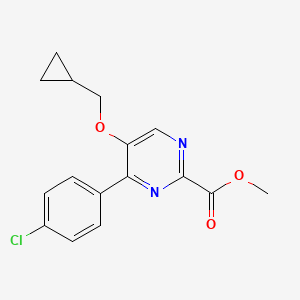 4-(4-Chloro-phenyl)-5-cyclopropylmethoxy-pyrimidine-2-carboxylic acid methyl ester