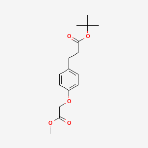 molecular formula C16H22O5 B8521102 3-(4-Methoxycarbonylmethoxy-phenyl)-propionic acid tert-butyl ester 