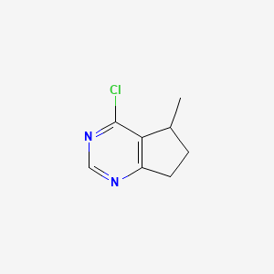 molecular formula C8H9ClN2 B8521122 (R)-4-chloro-6,7-dihydro-5-methyl-5H-cyclopenta[d]pyrimidine 