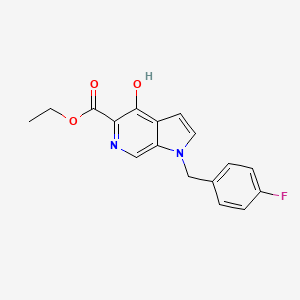 1h-Pyrrolo[2,3-c]pyridine-5-carboxylic acid,1-[(4-fluorophenyl)methyl]-4-hydroxy-,ethyl ester