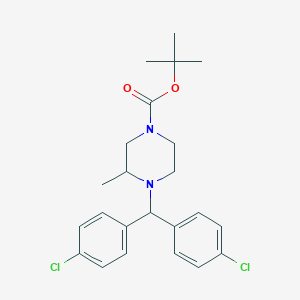 molecular formula C23H28Cl2N2O2 B8521172 Tert-butyl 4-[bis(4-chlorophenyl)methyl]-3-methylpiperazine-1-carboxylate 