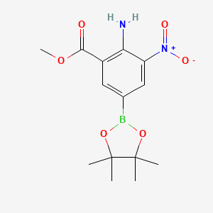 2-Amino-3-nitro-5-(4,4,5,5-tetramethyl-[1,3,2]dioxaborolan-2-yl)-benzoic acid methyl ester