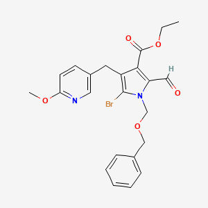 ethyl 1-benzyloxymethyl-5-bromo-2-formyl-4-(6-methoxy-3-pyridylmethyl)-1H-pyrrol-3-carboxylate