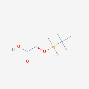 molecular formula C9H20O3Si B8521304 Propanoic acid, 2-[[(1,1-dimethylethyl)dimethylsilyl]oxy]-, (2S)- 