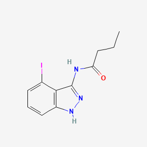 molecular formula C11H12IN3O B8521369 N-[4-iodo-1H-indazol-3-yl]butanamide 