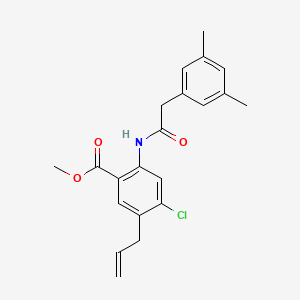 molecular formula C21H22ClNO3 B8521529 methyl 4-chloro-2-[[2-(3,5-dimethylphenyl)acetyl]amino]-5-prop-2-enylbenzoate 