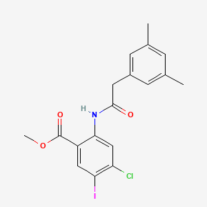 4-Chloro-2-[2-(3,5-dimethylphenyl)-acetylamino]-5-iodo-benzoic acid methyl ester