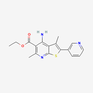 molecular formula C17H17N3O2S B8521652 ethyl 4-amino-3,6-dimethyl-2-pyridin-3-ylthieno[2,3-b]pyridine-5-carboxylate 