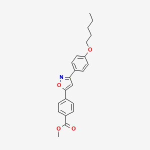 molecular formula C22H23NO4 B8521718 Methyl 4-{3-[4-(pentyloxy)phenyl]-1,2-oxazol-5-YL}benzoate CAS No. 179165-13-0
