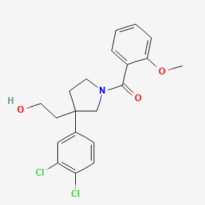 molecular formula C20H21Cl2NO3 B8521741 [3-(3,4-Dichlorophenyl)-3-(2-hydroxyethyl)pyrrolidin-1-yl](2-methoxyphenyl)methanone CAS No. 167262-43-3
