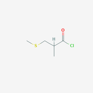 molecular formula C5H9ClOS B8521749 2-Methyl-3-(methylthio)propanoyl chloride 
