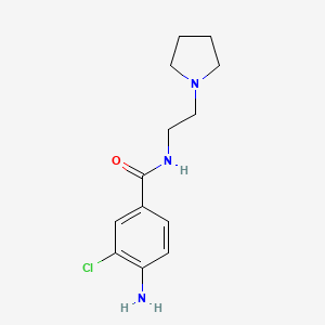 molecular formula C13H18ClN3O B8521755 4-amino-3-chloro-N-(2-pyrrolidin-1-ylethyl)benzamide 