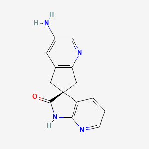 molecular formula C14H12N4O B8521782 (S)-3-Amino-5,7-dihydrospiro[cyclopenta[b]pyridine-6,3'-pyrrolo[2,3-b]pyridin]-2'(1'H)-one 