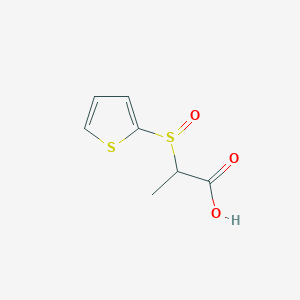 molecular formula C7H8O3S2 B8521792 2-(2-Thienylsulfinyl)propionic acid 