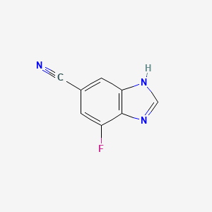 molecular formula C8H4FN3 B8521835 7-fluoro-1H-benzimidazole-5-carbonitrile 