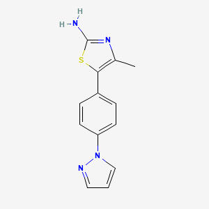 molecular formula C13H12N4S B8521841 4-Methyl-5-(4-pyrazol-1-yl-phenyl)-thiazol-2-ylamine 