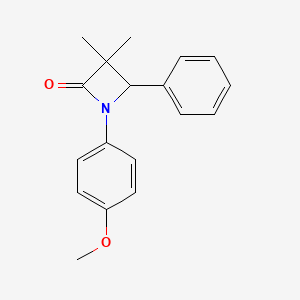 B8522169 2-Azetidinone, 1-(4-methoxyphenyl)-3,3-dimethyl-4-phenyl- CAS No. 128897-27-8