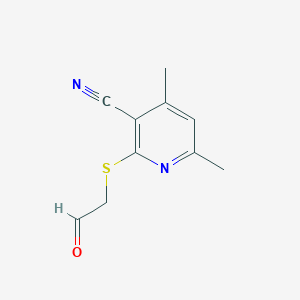 molecular formula C10H10N2OS B8522226 4,6-Dimethyl-2-(2-oxo-ethylsulfanyl)nicotinonitrile 