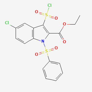 ethyl 5-chloro-3-(chlorosulfonyl)-1-(phenylsulfonyl)-1H-indole-2-carboxylate